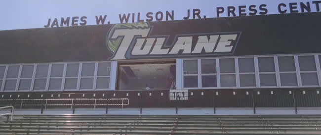 Gendusa Glass Works Tulane stadium press-box glass